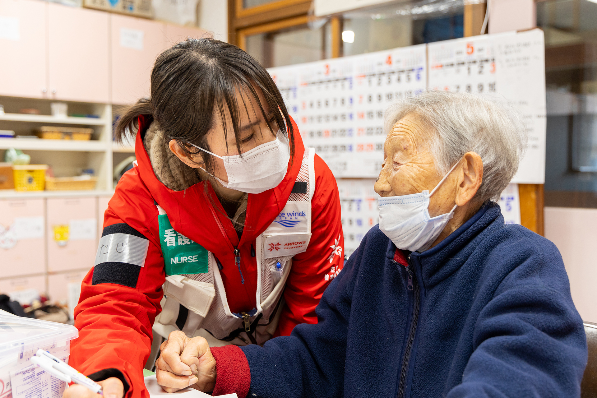 避難所で看護師が健康相談を実施/珠洲市 ©ピースウィンズ